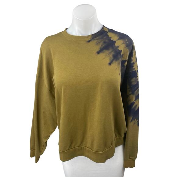 JoyLab Women's Olive Green Tie Dye Long Sleeve Crew Neck Sweatshirt top Size S - Picture 1 of 4